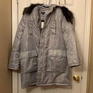Brand New Coat! Size: (US 8) (UK 12) Color: Light grey. Has 7 pockets !